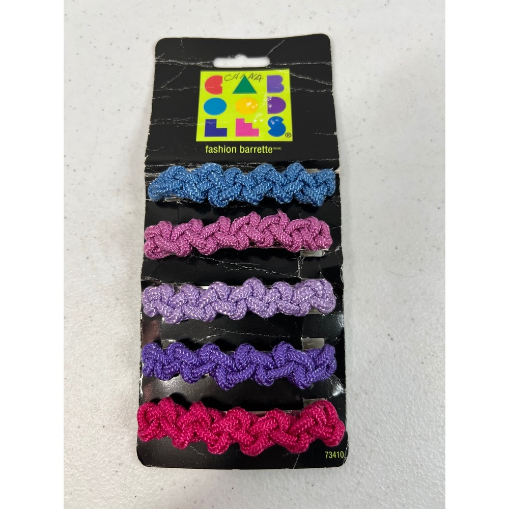Vintage 1995 Caboodles Fashion Barrette Set 5pc Deadstock Pink Purple Blue 73410